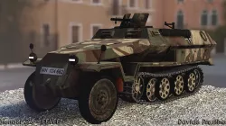 Half-track SDKFZ C military German Truck Low-poly 3D model