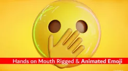 Hand Over Mouth Animated Emoji Low-poly 3D model