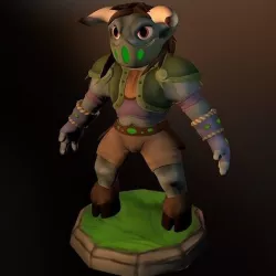 Hand Painted Bull Low-poly 3D model