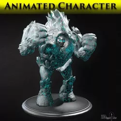 Ice Golem Low-poly 3D model