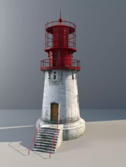 Lighthouse low-poly with LODs and PBR textures Low-poly 3D model