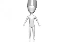 lil man with marshmallow hat 3D model