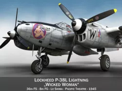 Lockheed P-38 Lightning - Wicked Woman 3D model