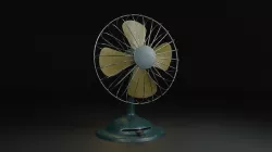 Low Poly Vintage Fan PBR 3D Model Low-poly 3D model