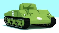 M4 Sherman Tank Low-poly 3D Model for mobile game and VR  Low-poly 3D model