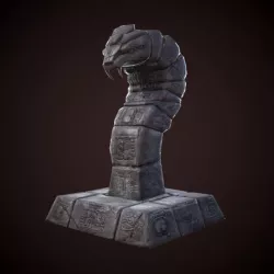 Mayan statue snake Low-poly 3D model