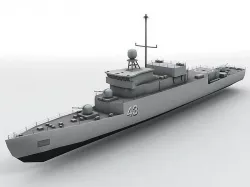  Meko 140 Corvette Military Frigate Ship Low-poly 3D model