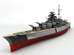 Military Battleship Bizmarck  3D model