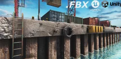 Module Based Harbor Creator Low-poly 3D model
