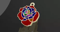 necklace rose 3D model