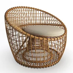 Nest Rattan Armchair Cane-Line 3D model