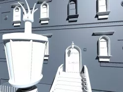 New York City Fancy Building Facade - NO Textures 3D model