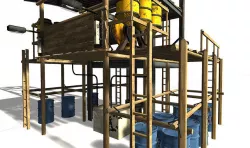 Oil Rig Tower Low-poly 3D model
