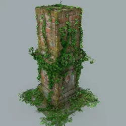 Old pillar  Low-poly 3D model