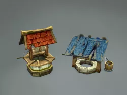 Old Wells - Handpainted Low-poly 3D model