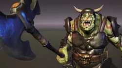 Orc Ogre with Armor and Axe Low-poly 3D model