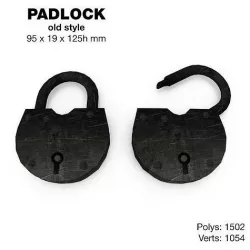 Padlock old style Low-poly 3D model