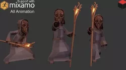 Priest Character Low-poly 3D model