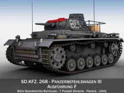 PzBefWg III - Ausf F - 7 PzDiv 3D model