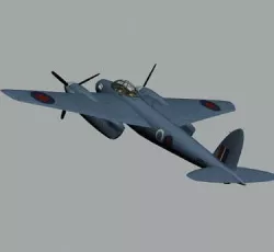 RAF WWII Mosquito IV photographic reconnaissance unit  3D model