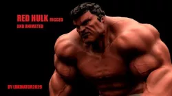Red Hulk Rigged And Animated 3D model