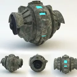 robot dron Low-poly 3D model