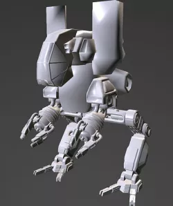 robot walker Low-poly 3D model