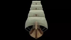 Sailing Ship - watercraft - pirate of caribbean - fluyt Low-poly 3D model