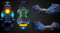 Sci-fi bike Low-poly 3D model