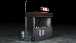 Sci-Fi Corner Bar Low-poly 3D model