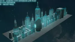 Sci-Fi Gaming City Exterior  Low-poly 3D model
