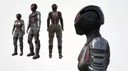 Sci-fi suit AC-2 modular pack Low-poly 3D model
