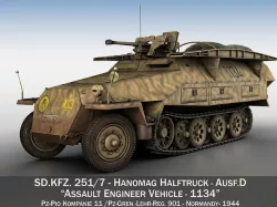 SDKFZ 251 - Ausf D - Assault-Engineer Vehicle - 1134 3D model