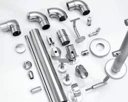 Set steel handrail components 25pcs 3D model