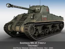 Sherman MK VC Firefly - Tryniec 3D model