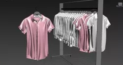 shirt and t-shirt with hanger 3D model