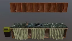 Sink Basin - Cabinet and Accessories - Kitchen Low-poly 3D model