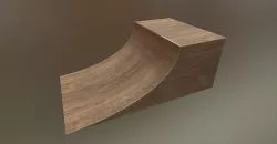 Skateboarding skatepark skate HalfPipe PBR Wooden Low-poly 3D model