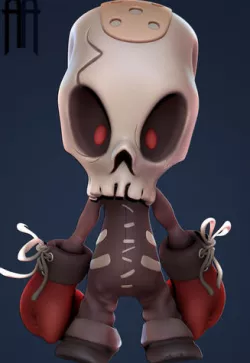 Skull Kid Character Low-poly 3D model