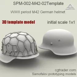 SPM-002-M42-02Template WWII period M42 German helmet 3D model