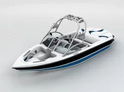 Sport Ski Motor Boat Low-poly 3D model