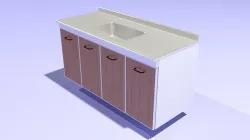 Steel Countertop Low-poly 3D model