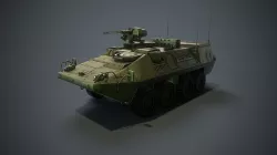 Stryker vehicle with interior VR Low-poly 3D model