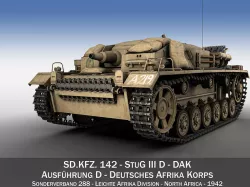 StuG III - Ausf D - DAK 3D model