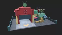 Stylized Cartoon Textile Factory 3D model