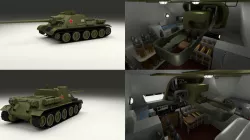 SU 100 with Interior 3D model