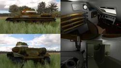 T-34 76 Camo Interior Engine Bay Full HDRI 3D model