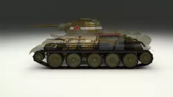 T-34 76 Interior Engine Bay Camo Full 3D model