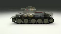 T-34 76 Interior Engine Bay Full Camo 3D model