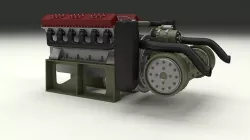 T-34 Engine and Transmission 3D model